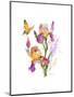 Iris with Yellow Butterfly, 2016-John Keeling-Mounted Giclee Print