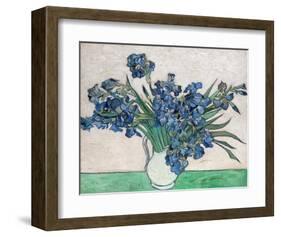 Irises, 1890 (White Vase)-Vincent Van Gogh-Framed Art Print