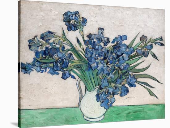 Irises, 1890 (White Vase)-Vincent van Gogh-Stretched Canvas