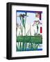 Irises a Pond-Ando Hiroshige-Framed Giclee Print