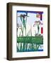 Irises a Pond-Ando Hiroshige-Framed Giclee Print