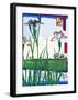 Irises a Pond-Ando Hiroshige-Framed Giclee Print