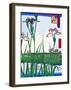 Irises a Pond-Ando Hiroshige-Framed Giclee Print