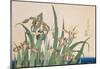 Irises and Grasshopper-Katsushika Hokusai-Mounted Art Print