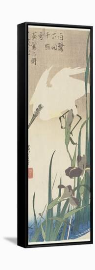 Irises and Heron, 1832-1834-Utagawa Hiroshige-Framed Stretched Canvas