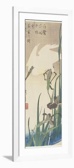 Irises and Heron, 1832-1834-Utagawa Hiroshige-Framed Giclee Print