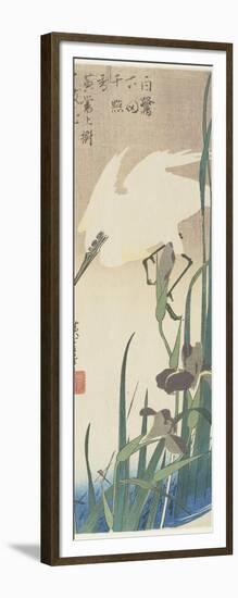 Irises and Heron, 1832-1834-Utagawa Hiroshige-Framed Giclee Print