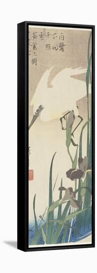 Irises and Heron, 1832-1834-Utagawa Hiroshige-Framed Stretched Canvas