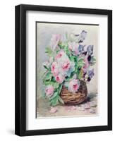 Irises and Peonies in a Basket-Madeleine Lemaire-Framed Giclee Print