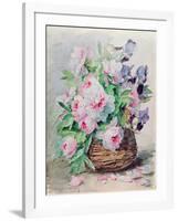 Irises and Peonies in a Basket-Madeleine Lemaire-Framed Giclee Print