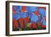 Irises and Red-John Newcomb-Framed Giclee Print