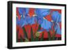 Irises and Red-John Newcomb-Framed Giclee Print