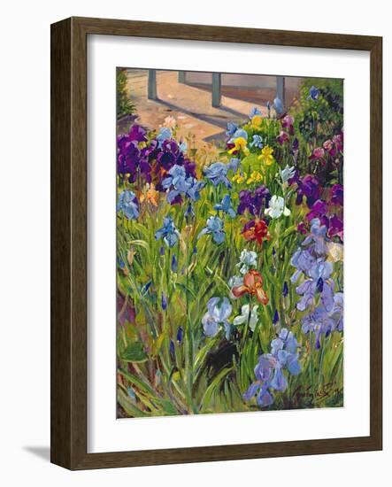 Irises and Summer House Shadows, 1996-Timothy Easton-Framed Giclee Print