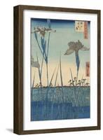 Irises at Horikiri-Ando Hiroshige-Framed Art Print