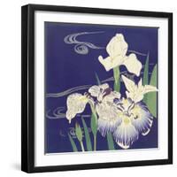 Irises, C. 1890-1900-Kogyo Tsukioka-Framed Art Print