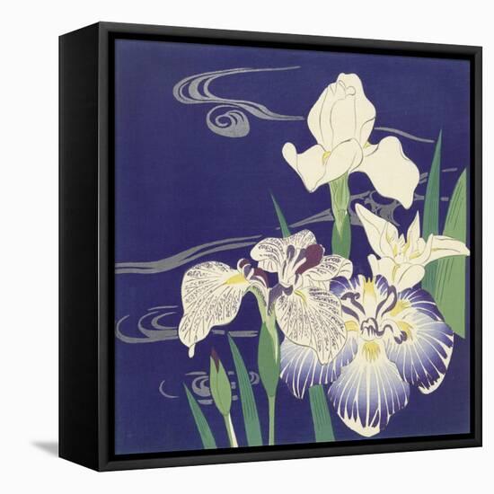 Irises, C. 1890-1900-Kogyo Tsukioka-Framed Stretched Canvas