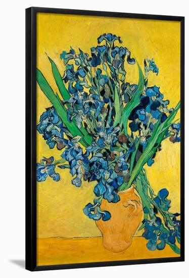 Irises. Date: May 1890, Saint-Rémy-de-Provence. Dimensions: 92.7 cm x 73.9 cm, 111.5 cm x 92.9 cm.-Vicent van Gogh-Framed Poster