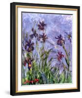 Irises (detail)-Claude Monet-Framed Art Print