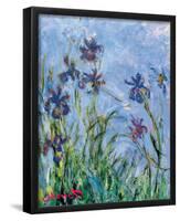 Irises - detail-Claude Monet-Framed Mini Poster