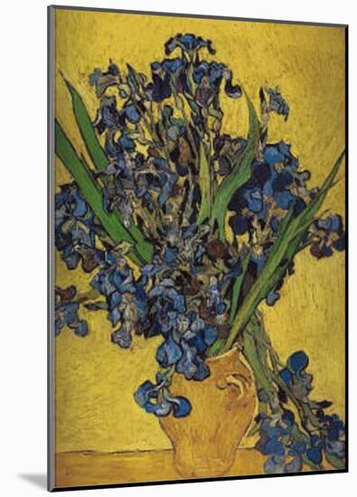 Irises in Vase-Vincent van Gogh-Mounted Art Print