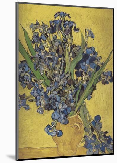Irises in Vase-Vincent van Gogh-Mounted Giclee Print
