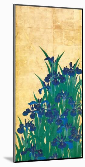 Irises, Japanese-Ogata Korin-Mounted Premium Giclee Print