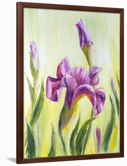 Irises, Oil Painting On Canvas-Valenty-Framed Art Print