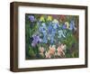 Irises: Pink, Blue and Gold, 1993-Timothy Easton-Framed Giclee Print
