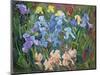 Irises: Pink, Blue and Gold, 1993-Timothy Easton-Mounted Giclee Print