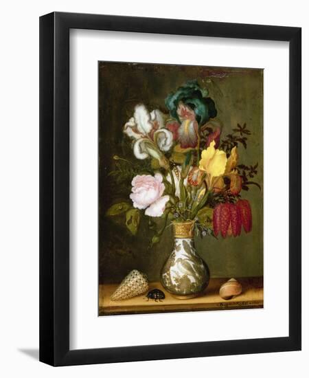 Irises, Roses and Other Flowers in a Porcelain Vase, 1622-Ast-Framed Premium Giclee Print