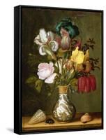 Irises, Roses and Other Flowers in a Porcelain Vase, 1622-Ast-Framed Stretched Canvas