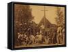 Irish-American Civil War Soldiers Attend Mass in Camp, 1861-null-Framed Stretched Canvas