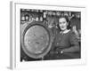 Irish Barmaid at Airport Bar with Keg of Guinness Beer-Nat Farbman-Framed Premium Photographic Print