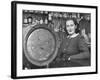 Irish Barmaid at Airport Bar with Keg of Guinness Beer-Nat Farbman-Framed Premium Photographic Print