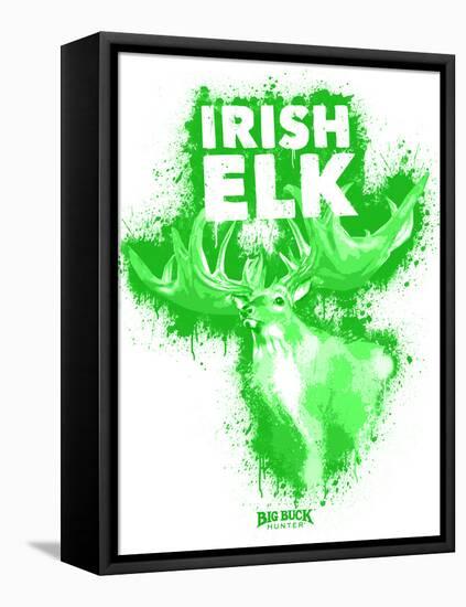 Irish Elk Spray Paint Green-Anthony Salinas-Framed Stretched Canvas