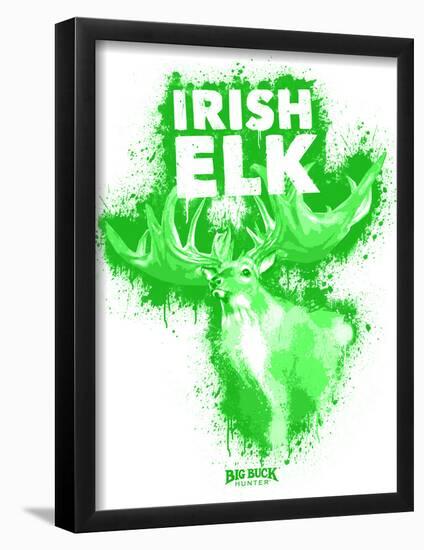 Irish Elk Spray Paint Green-Anthony Salinas-Framed Poster