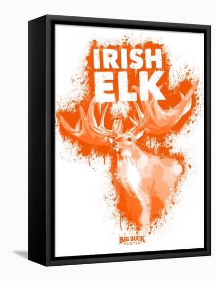 Irish Elk Spray Paint Orange-Anthony Salinas-Framed Stretched Canvas