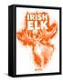 Irish Elk Spray Paint Orange-Anthony Salinas-Framed Stretched Canvas