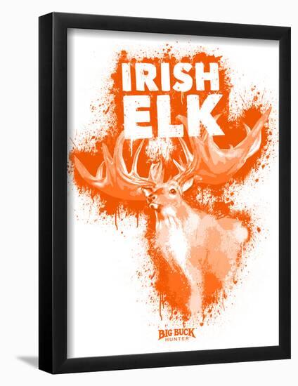 Irish Elk Spray Paint Orange-Anthony Salinas-Framed Poster