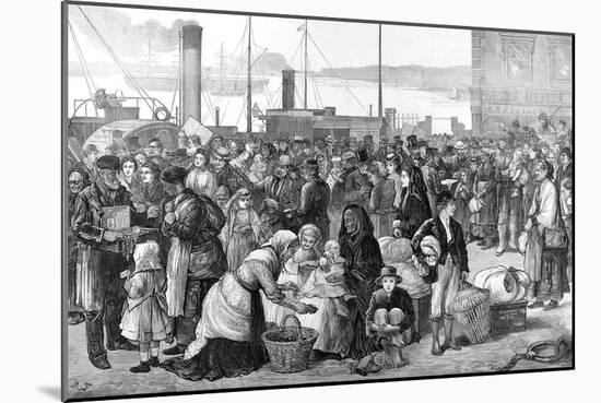 Irish Emigrants Leaving Queenstown Harbour-null-Mounted Art Print