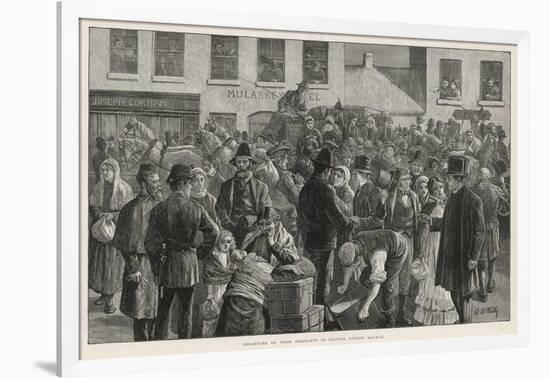 Irish Emigrants Preparing to Sail to America from Clifden County Galway-A. O'kelly-Framed Photographic Print