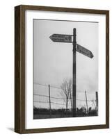 Irish English Sign Showing Milage to Rineanna Which Turned into Shannon at a Later Date-null-Framed Photographic Print