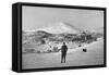 Irish Explorer Ernest Shackleton at the Cape Royds Base Camp, Antarctica, 1908-null-Framed Stretched Canvas