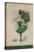 Irish Girl, All in Green-null-Stretched Canvas