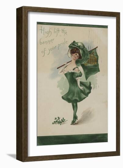 Irish Girl, All in Green-null-Framed Giclee Print