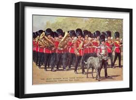 Irish Guards with Mascot-null-Framed Art Print