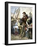 Irish Immigrant Family on a Summer Evening in the Shantytown at the Five Points, New York City-null-Framed Giclee Print