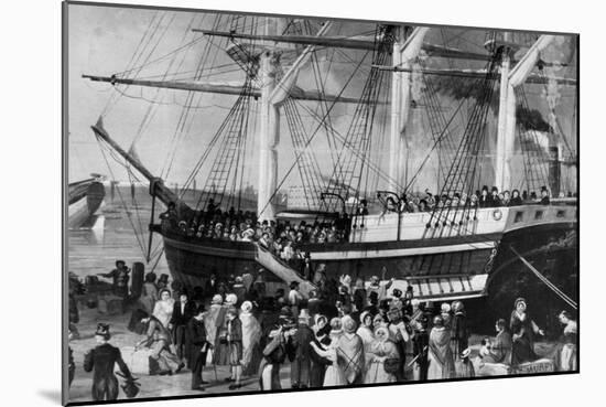 Irish Immigrants Disembarking at New York, 1855-null-Mounted Art Print