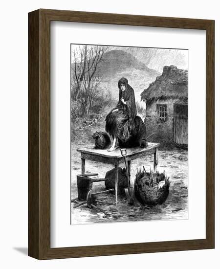 Irish Peasant Girl Guarding the Family's Last Few Possessions, 1886-null-Framed Giclee Print