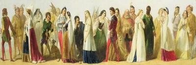 Procession of Characters from Shakespeare (Oil on Board)-Irish-Giclee Print